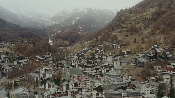 Top view of old town in Switzerland