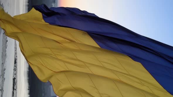 Vertical Video National Flag of Ukraine