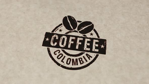 Coffee Colombia stamp and stamping alt