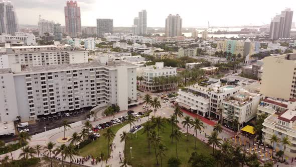 Aerial Drone Video Miami Beach Ocean Drive And 5th Street