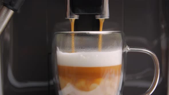 Making Cappuccino Closeup