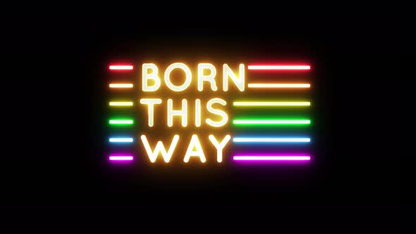 Born This Way Rainbow Flag LGBT Neon Sign on Brick Wall