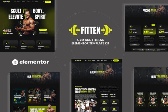 Fittex – Gym & Fitness Elementor Template Kit – 0 Sold!