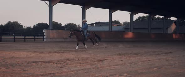 Cowboy on a Horse Ranch