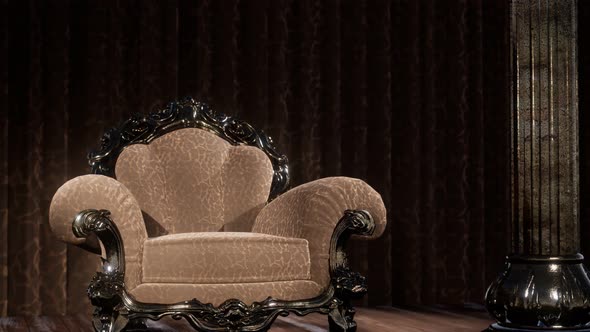 Luxurious Theater Curtain Stage with Chair