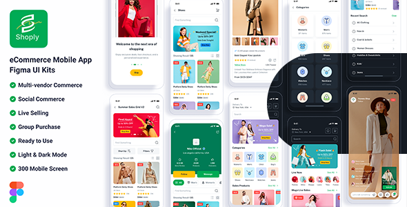 Shoply – eCommerce Mobile App Figma UI Kits – 0 Sold!