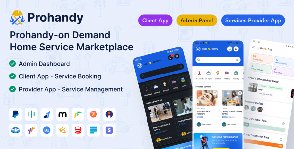 Prohandy - On-Demand Handyman & Home Service Provider Marketplace Platform
