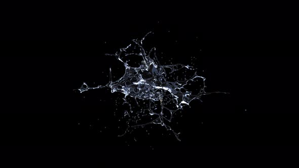 Water splashing explode from center around itself alt