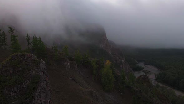 Foggy Morning Over Mountain River