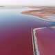 Wonderful Flight Over a Pink Salty Lake at Sunset in the Evening - VideoHive Item for Sale