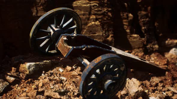 Ancient Historic Gun in the Stone Canyon