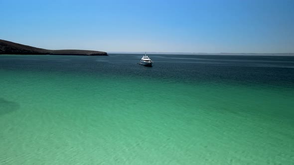 Yatch seen in balandra beach Mexico