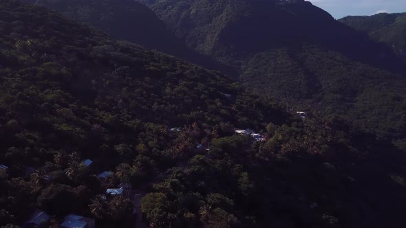 4k 24fps Dron Shoot Of Miuntains In The Caribbean Beach With Tropical Colors Dominican Republic