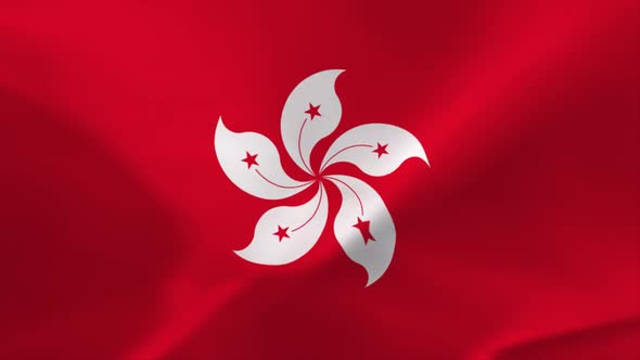 Hong Kong Flag Waving Flag Animation 4K Moving Wallpaper Background