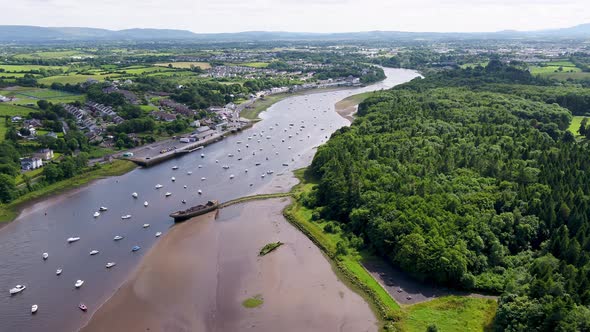 Aerial View of Ballina in County Mayo  Republic of Ireland