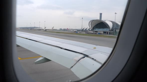 Airplanes on Apron Airport of Bangkok