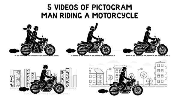Pictogram Man Riding Motorcycle
