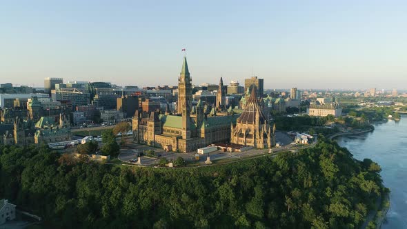 Aerial of the Parliament of Canada, in Ottawa