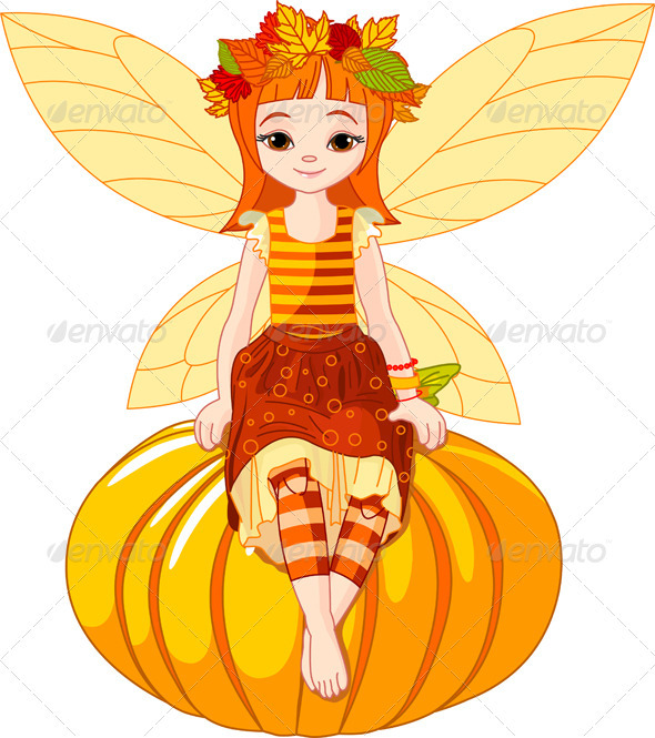 Autumn fairy girl