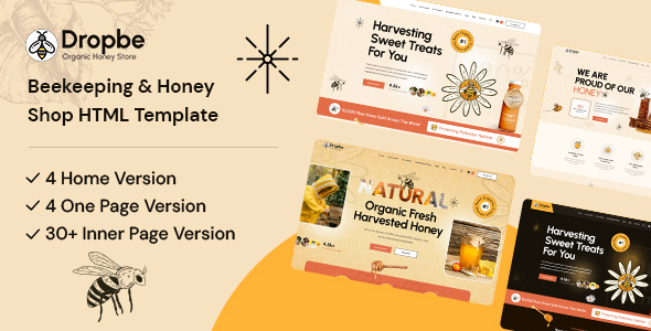 Dropbe – Beekeeping and Honey Shop HTML Template – 0 Sold!