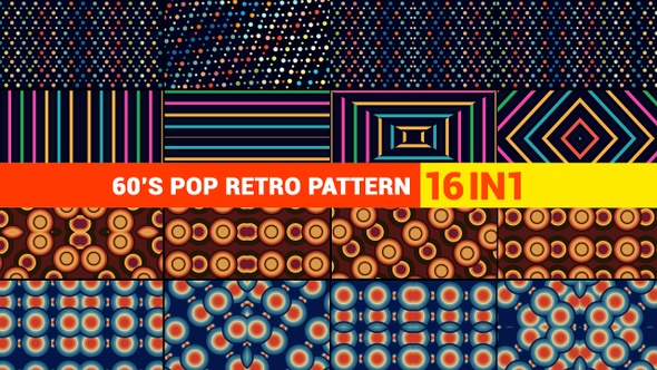 60's Pop Retro Pattern 16 In 1