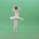 Girl In Ballet White Dress Performs In Green Screen Studio Spinning Elegant   - VideoHive Item for Sale