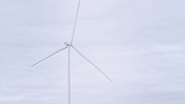 Turning Blades at Full Speed on Large Farm in Offshore or Field