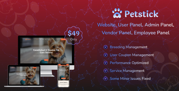 Petstick - Complete Petshop Management System | Website | Vendor | Employee | Admin Panel (MERN)