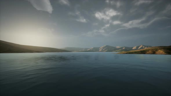 Beautiful Calm Lake with Sunset alt