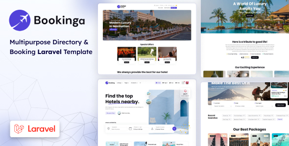 Bookinga – Multipurpose Laravel Booking and Directory Template – 0 Sold!