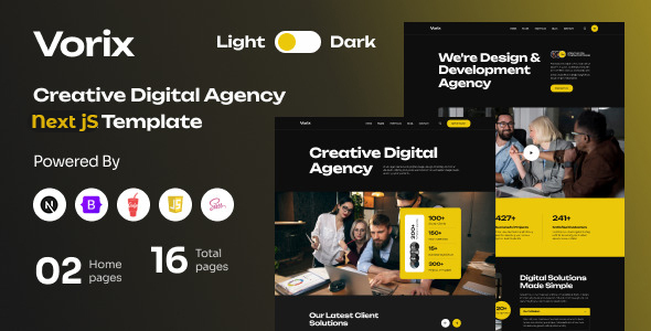 Vorix – Creative Digital Agency React Next JS Template