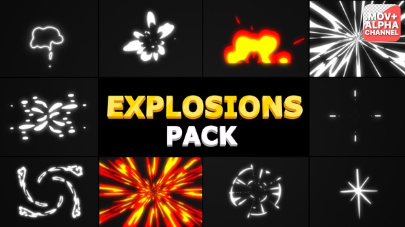 Cartoon Explosions Pack | Motion Graphics alt