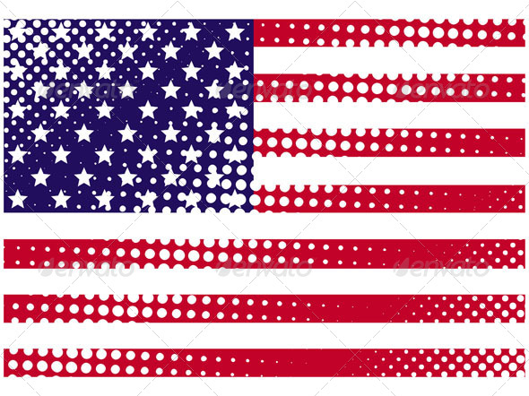 American Grunge Halftone Flag