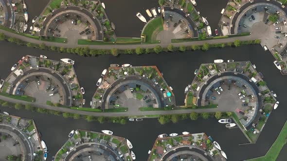 Bird's Eye View of the Lemmer Marina Strange Cogs and Geometric Shapes