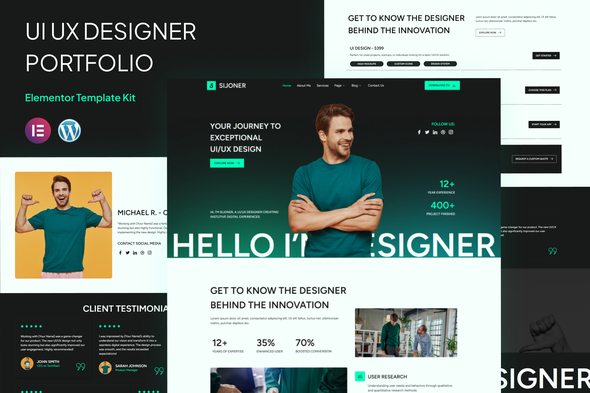 Sijoner – UI/UX Designer Portfolio Elementor Template Kit – 0 Sold!