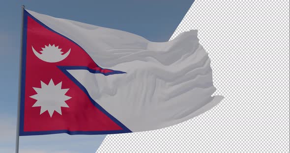 flag Nepal patriotism national freedom, seamless loop, alpha channel