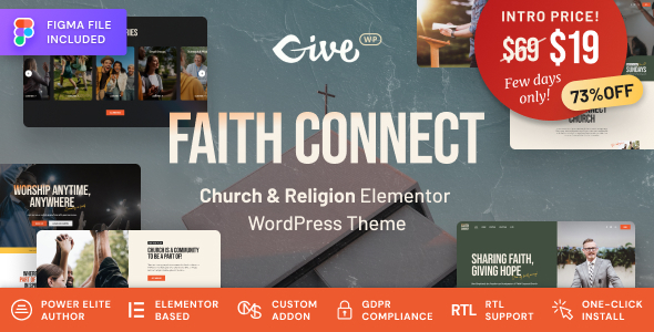 Faith Connect – Religion & Church WordPress Theme – 0 Sold!