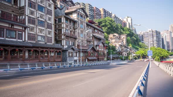 Time lapse of Modern metropolis skyline , Chongqing, China