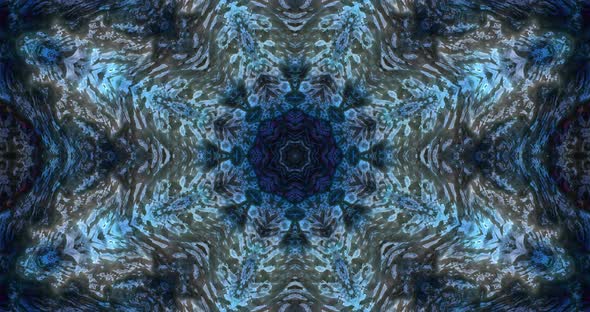 abstract blue kaleidoscope animation.Abstract geometric background animation.