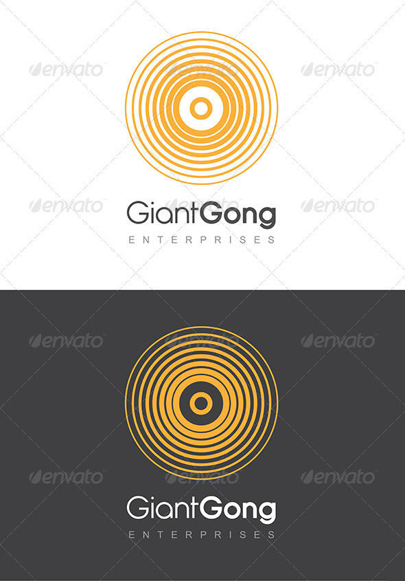 Giant Gong Logo Golden Yellow & Grey Template