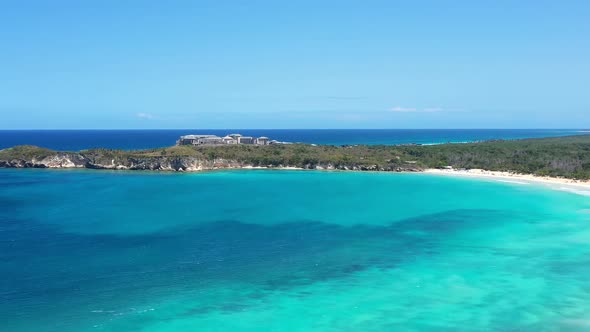 Macao Beach with Mountains Aerial View From Drone