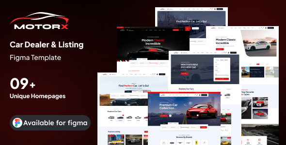 Motorx - Car Dealer, Rental & Listing Figma Template