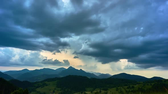 Timelapse Storm Clouds and Heavy Rain