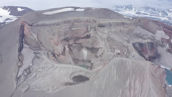 The Blue Lake in the Crater of Gorely Volcano