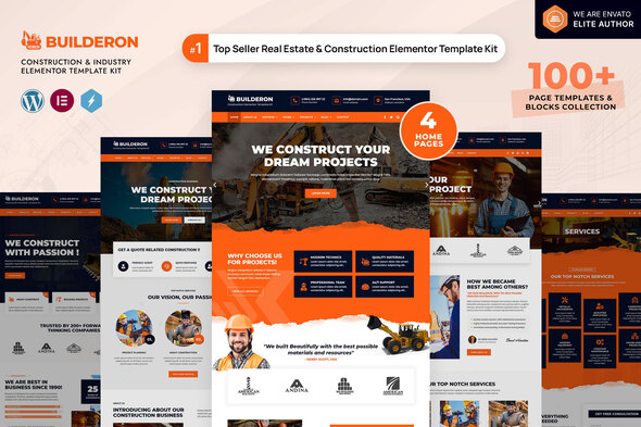 Builderon – Construction And Industry Elementor Template Kit