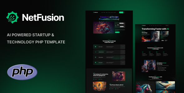 NetFusion – AI Powered Startup & Technology PHP Template – 0 Sold!