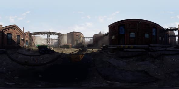 VR360 View of Old Abandoned Factory