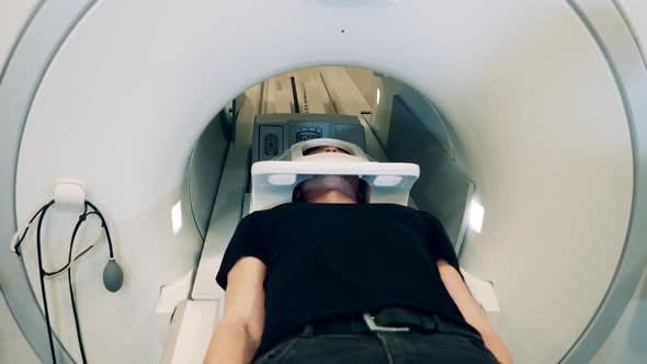 Patient Is Moving Into a Magnetic Resonance Tomograph