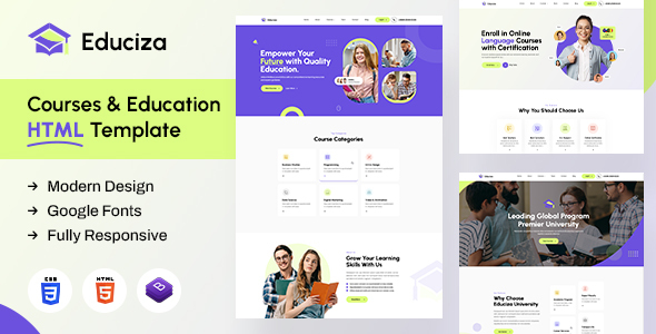 Educiza | Courses & Education HTML Template – 0 Sold!