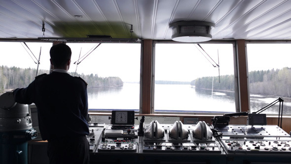 Navigation Officer Driving The Ship